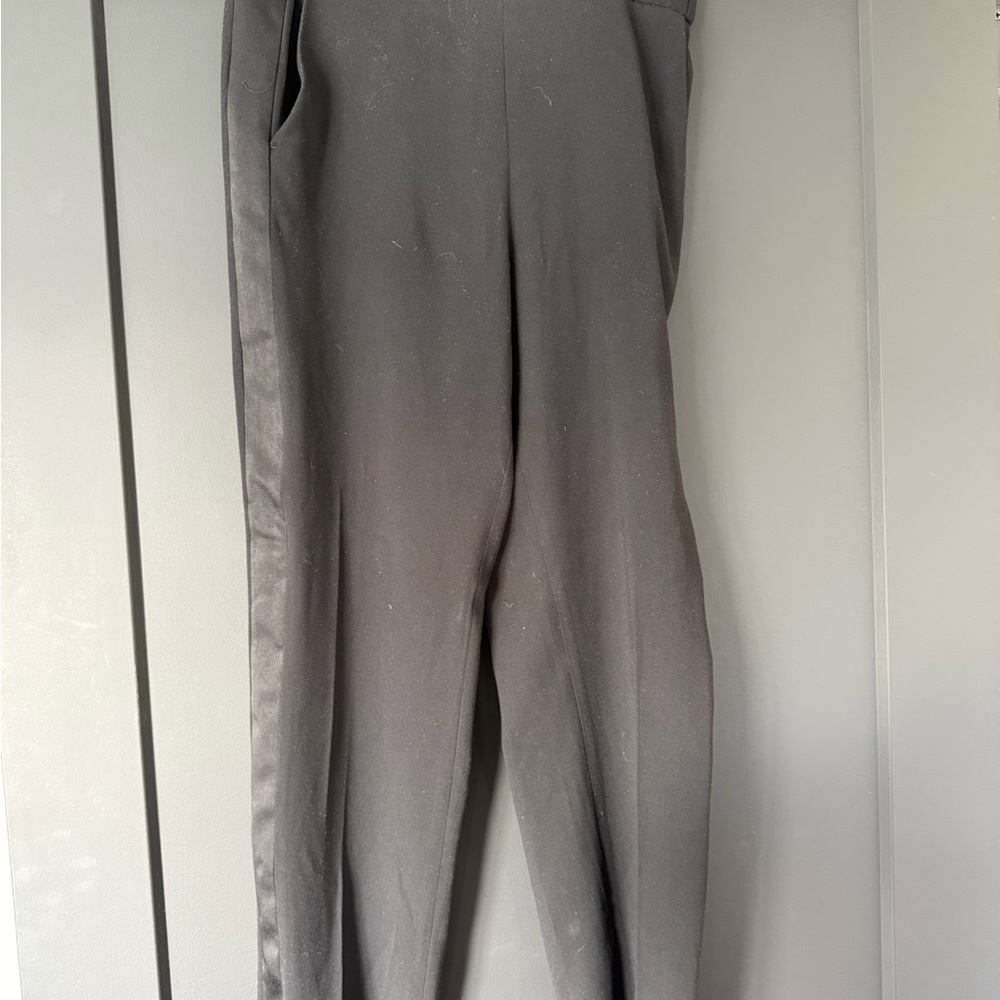 Black tuxedo stripe pants